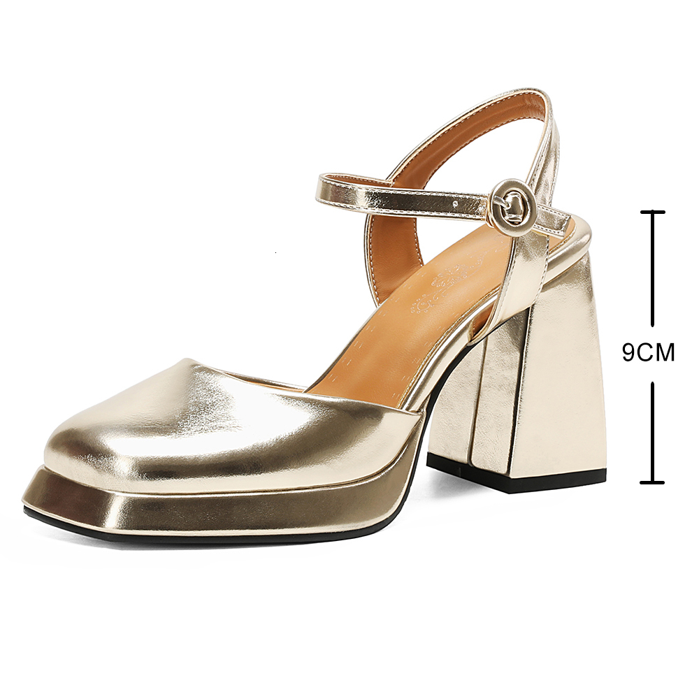 Women's Sandals Summer Pumps New 2024 Ankle Straps Gold Sier High Heels Flip Ps Female Party Shoes Designer Big Size