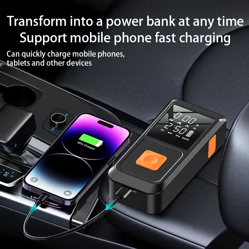 4000A 150PSI portable jump starter battery pack (up to 10.0L gas /8.0L diesel), 12V jump starter for car battery, with large LCD screen and flashlight