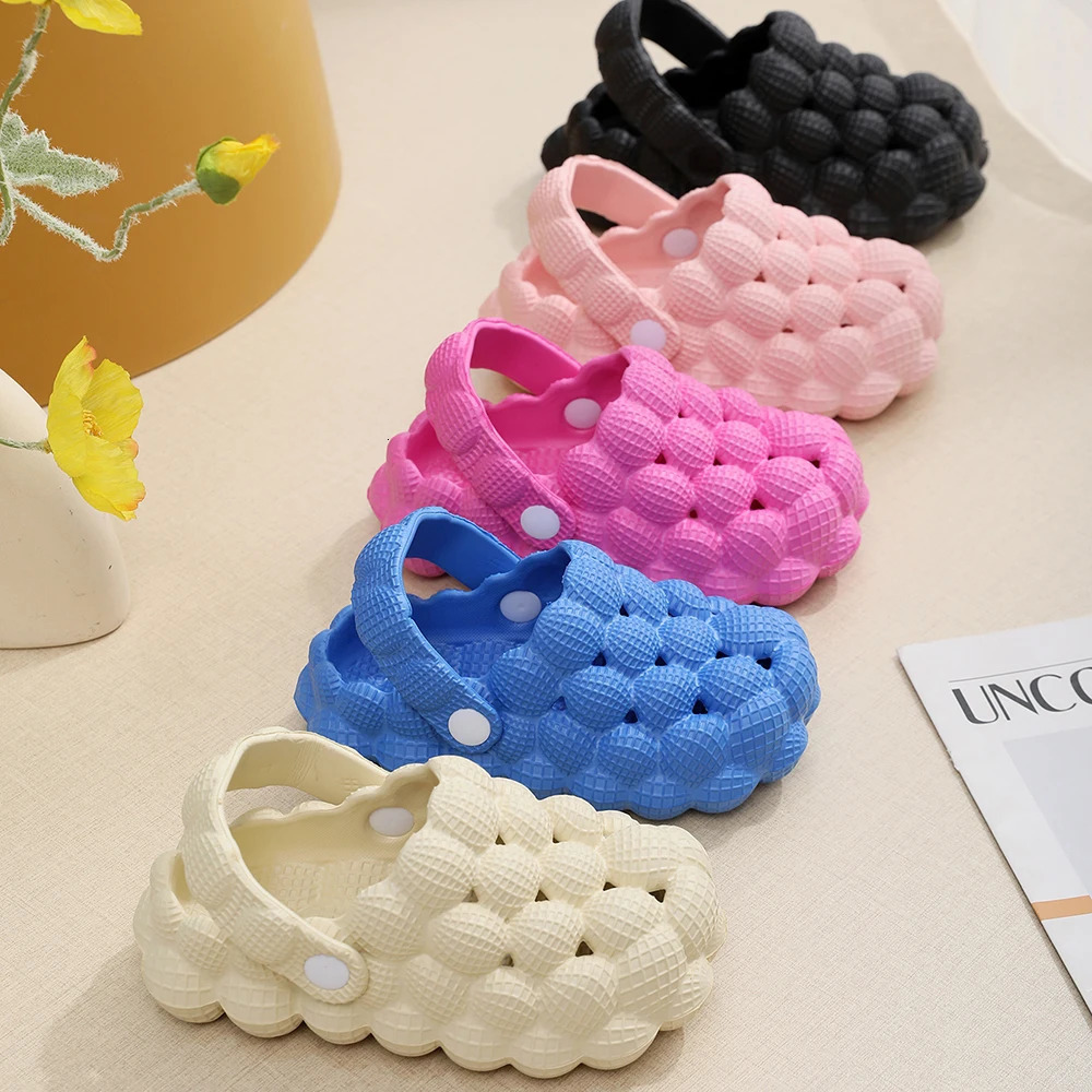 Children Kids Home Slippers Cute Bubble Ball Sandals Summer Outdoor Fashion Beach Shoes 250106
