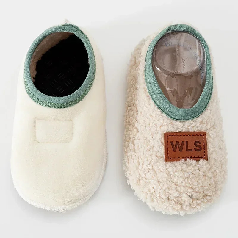 Winter Warm Baby Slippers Toddler Plush Floor Sock Shoes Boys Girl Children Soft Anti-slip Walking Shoes Indoor Home Kids Shoes 250106