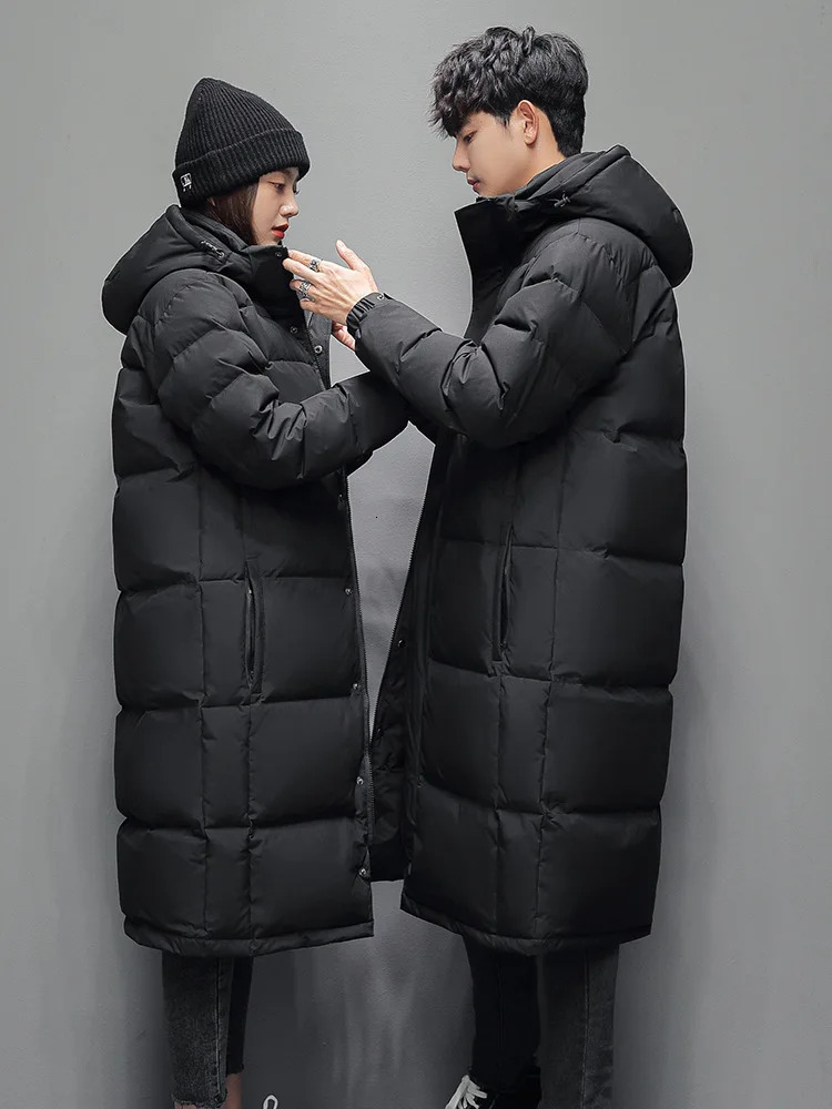 Mens Long Down Jacket -High-quality White Duck Down Hooded Jacket -30° Couple Thicked Warm Parkas 5XL Men Winter Coats 250102