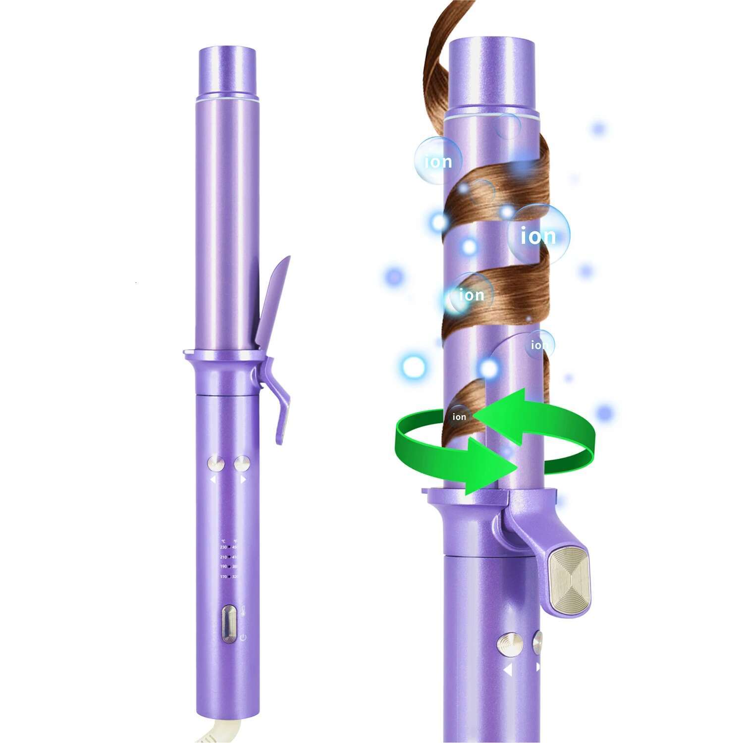 Auto Curler 32mm Ionic Ceramic Coating 450°F Hair Curg Iron Wand Instant Heating Automatic Rotate Curls Tool 110V-240V