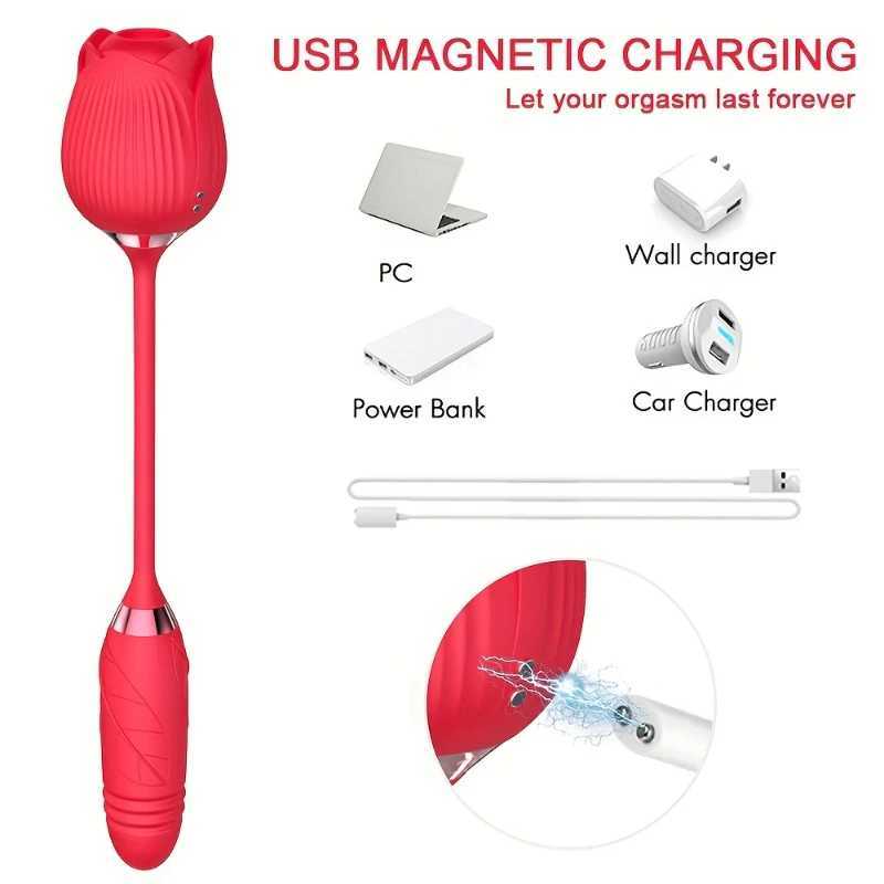 Rose Clitoris Suction Vibrator Egg for Women Stimul Nipple Vagina Sucker With Dildo Masturbators Rousing Sex Toys for Adults 18XJ250107