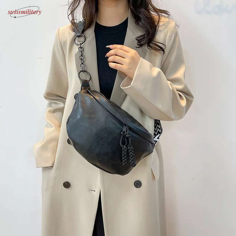 New Soft Leather Waist For Women Fanny Pack Quality Chest Fashion Designer Shoulder Crossbody Bags Female Belt Bag Purse swissmilitary
