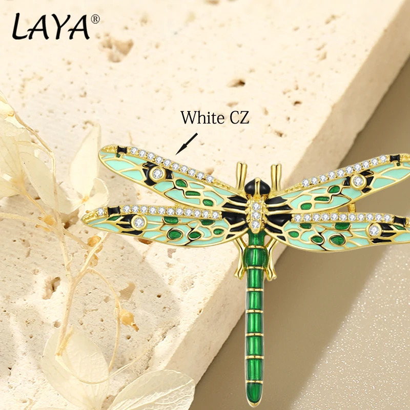 LAYA 925 Sterling Silver Animal Unique n Dragonfly Brooch For Women Handmade Colorful Enamel Banquet Fine Jewelry 241230