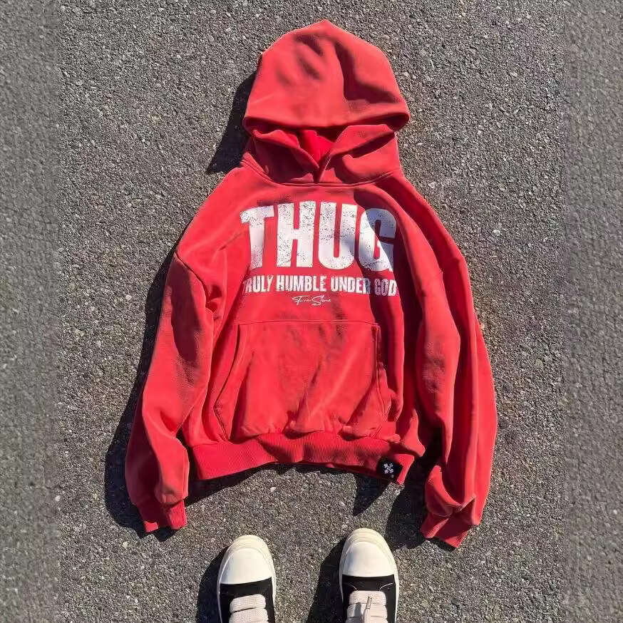 letter printed couple casual long sleeved unisex hooded sweatshirt