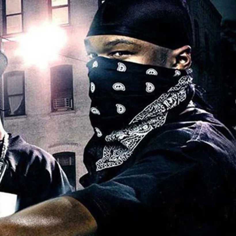 Unisex mens cotton bandana hair denim mens cycling sports headband wrist hair clip single-sided headband scarf paisley W250107