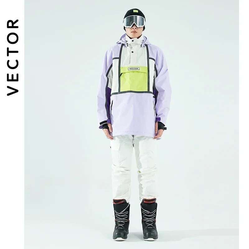 VECTOR Ski Women's Hooded Sweater Reflective Trend Wear Thickened Warmth And Waterproof Skis Equipment Suit Women