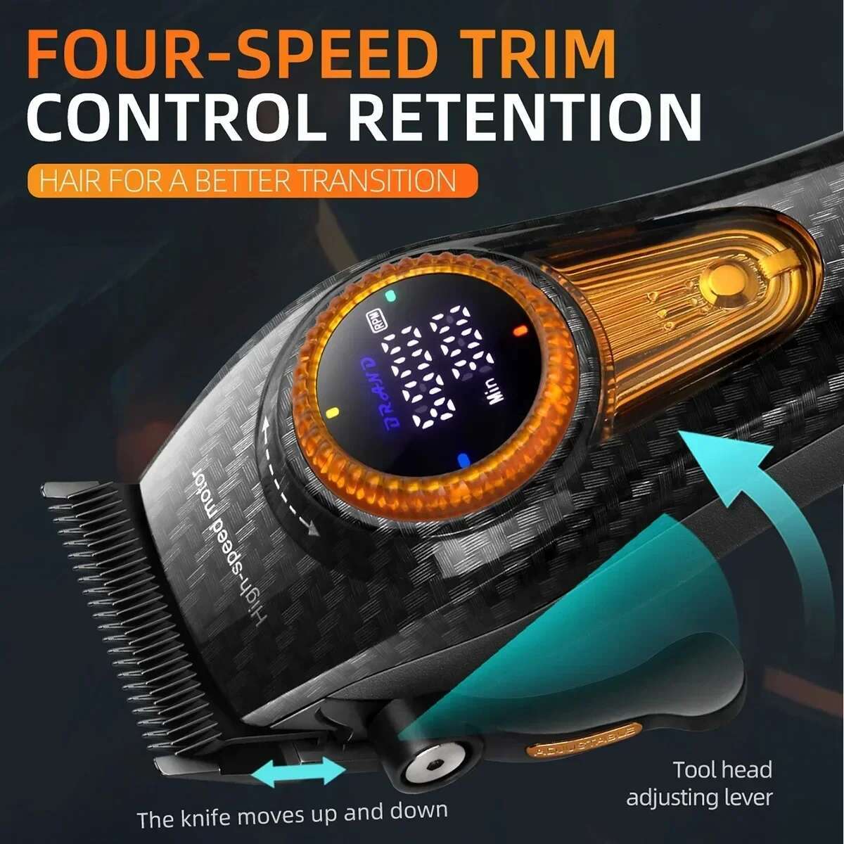 Clipper Professional Hair Trimmer 9000 RPM Haircut Electric Brushless Motor Barber hine for Men KM-2242