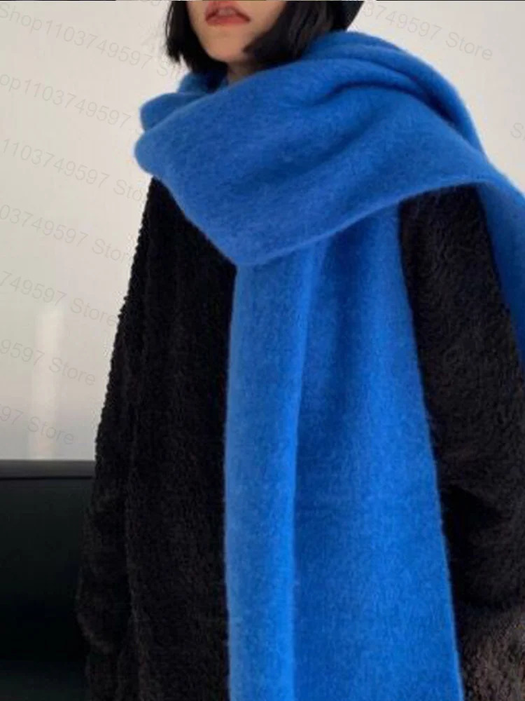 Winter Warm Thicken Scarf Cashmere Womens Scarfs Solid Color Minimalism Shawl Long Soft Fluffy Classic Tassel Shawls 250106
