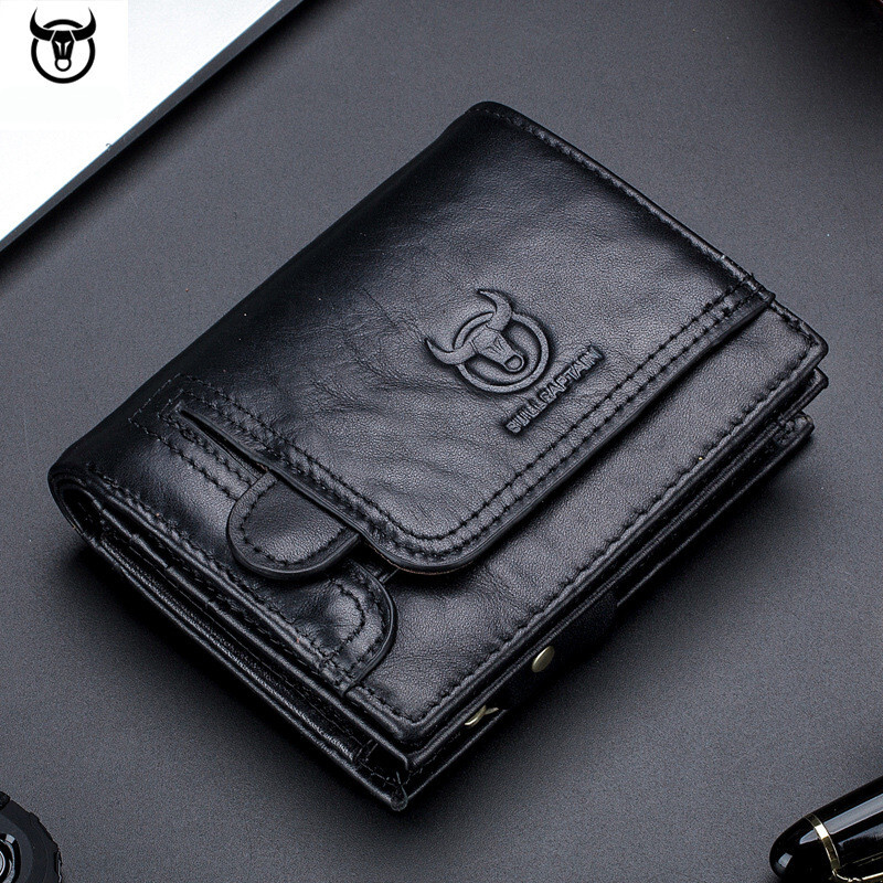 2023 Brand Genuine Leather Men's Wallet Cowhide Designer Male Purse Vintage ID Card Holder Money Bag