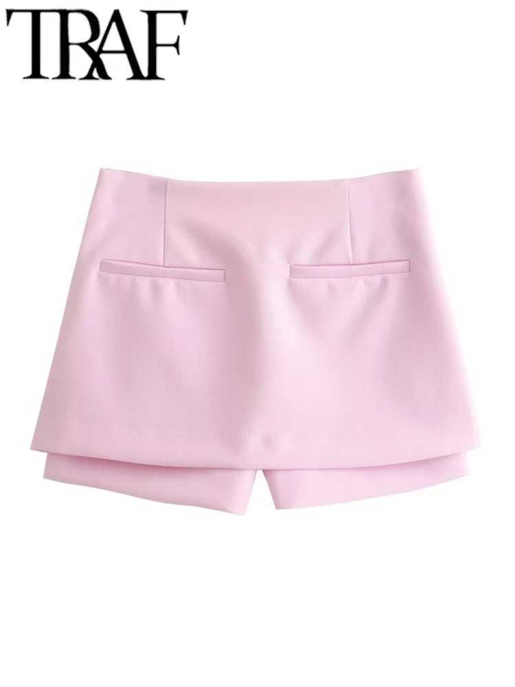 TR Pink Bow Hollow Out Women Halter Crop Top Shorts Suits Tr Summer Sveless Backless A Line Slim Tanks Y2K SetsXJ250106