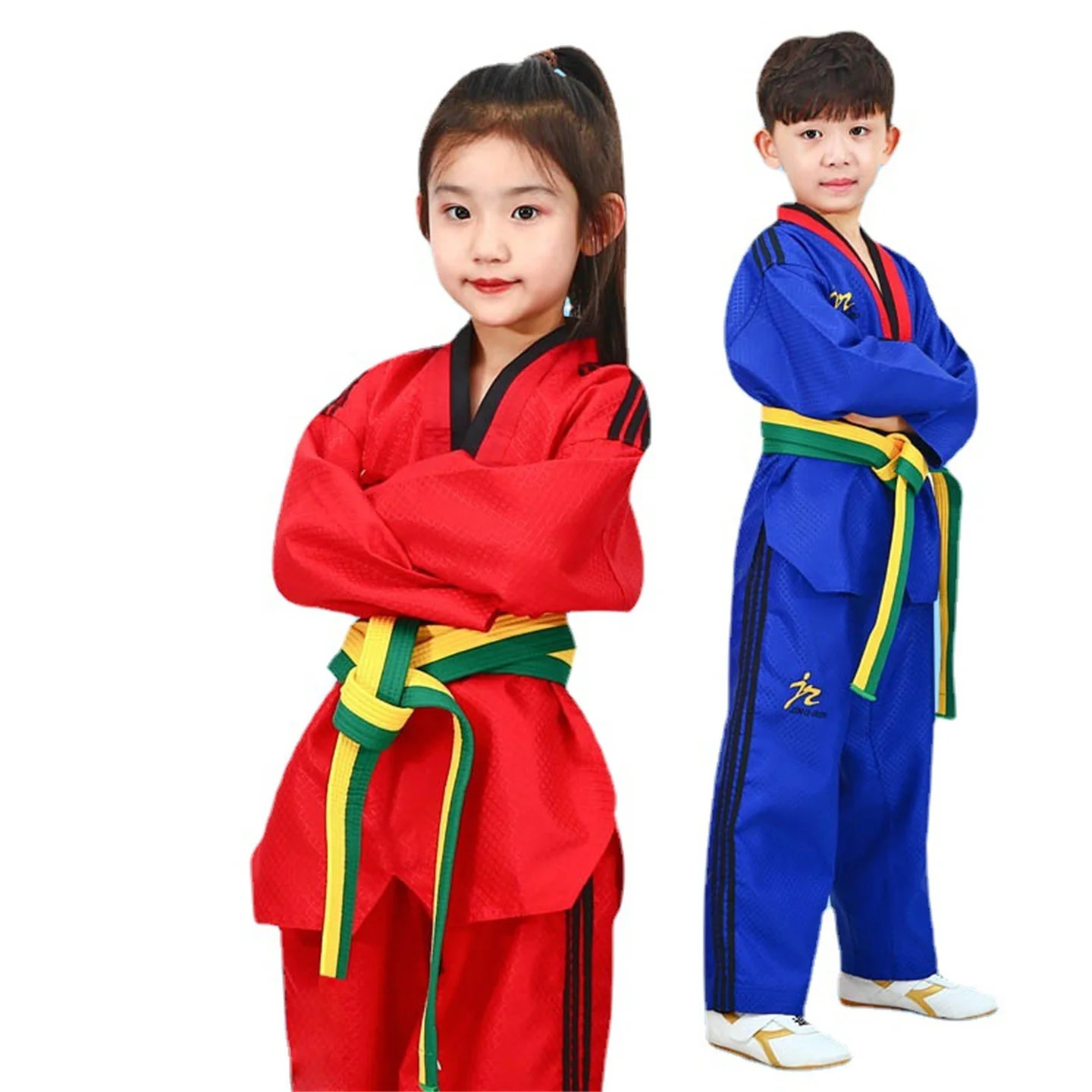 Adult And Children Taekwondo Suit Jujutsu Dobok Kungfu Uniform Men Women karate Shirt Pants Set Gymnasium Training Suit 241230