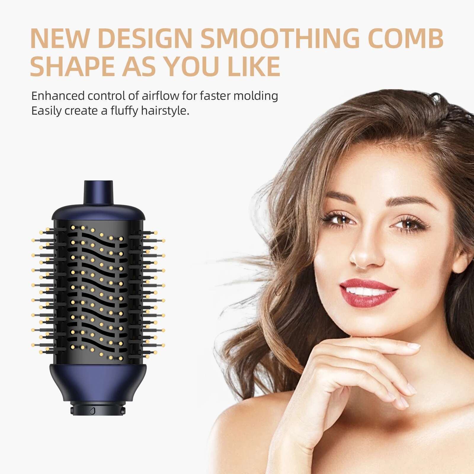 Professional Dryer 1300W Curler Electric Comb Straightener Brush Hot Volume Curlers Hair Style 7 in 1 Set