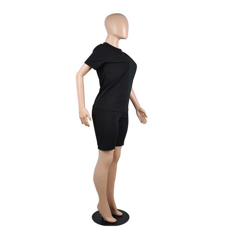 Solid color sports suit popular in Europe and America simple and fresh 2-piece setXJ250106