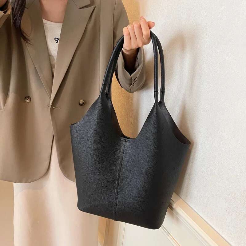 Ddmymarket 2 Pcs/set Big PU Leather Shoulder For Women 2024 Y2K Korean Fashion Trend Female Hobo Bag Lady Handbags With Purses