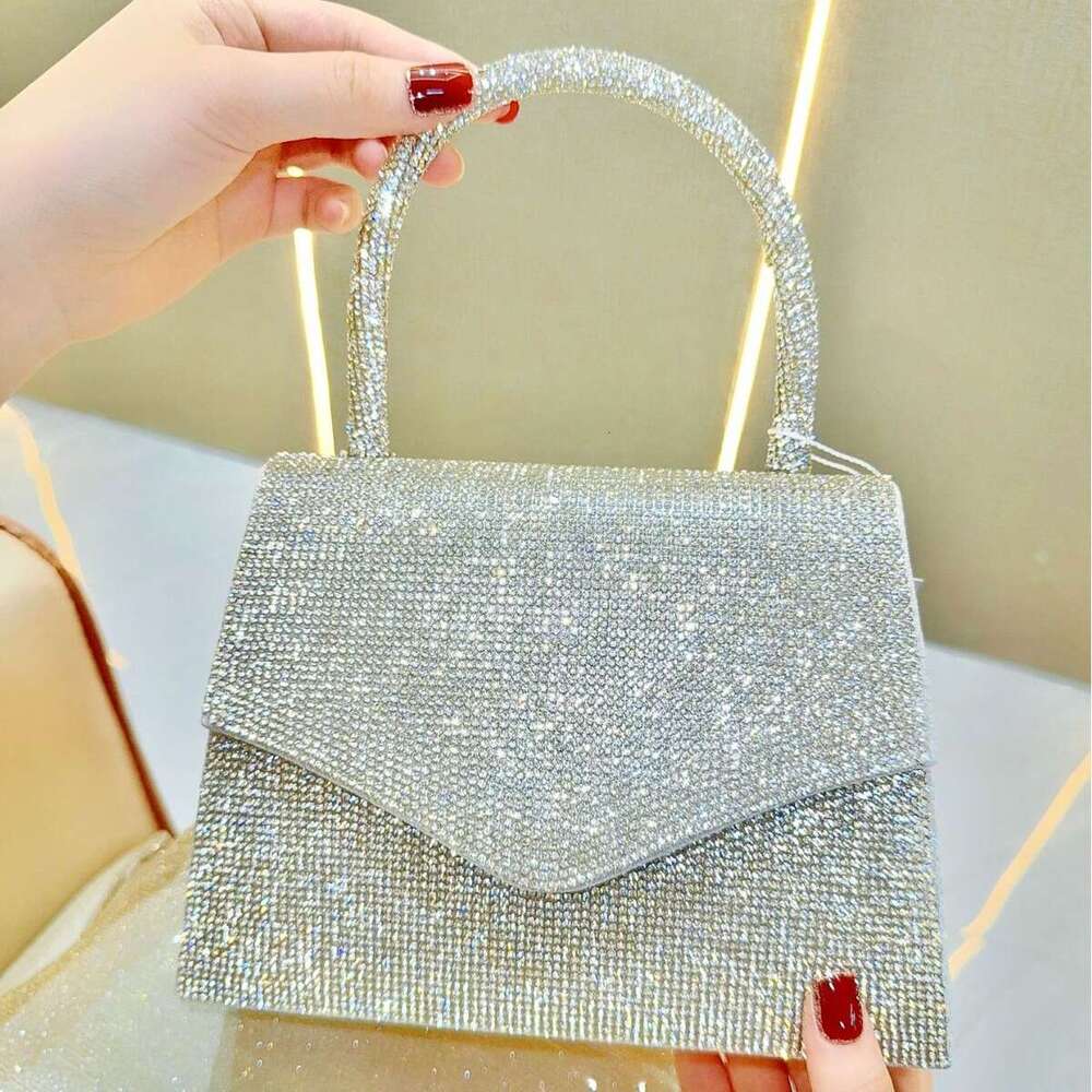 New European And American Fashion Retro Full Dia Chain Small Square Banquet Bag, Rhie Handbag, Crossbody Bags