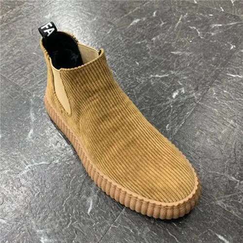 Spring Autumn Winter Fashion Plush High Boots Men's Sports Casual Versatile Board Shoes