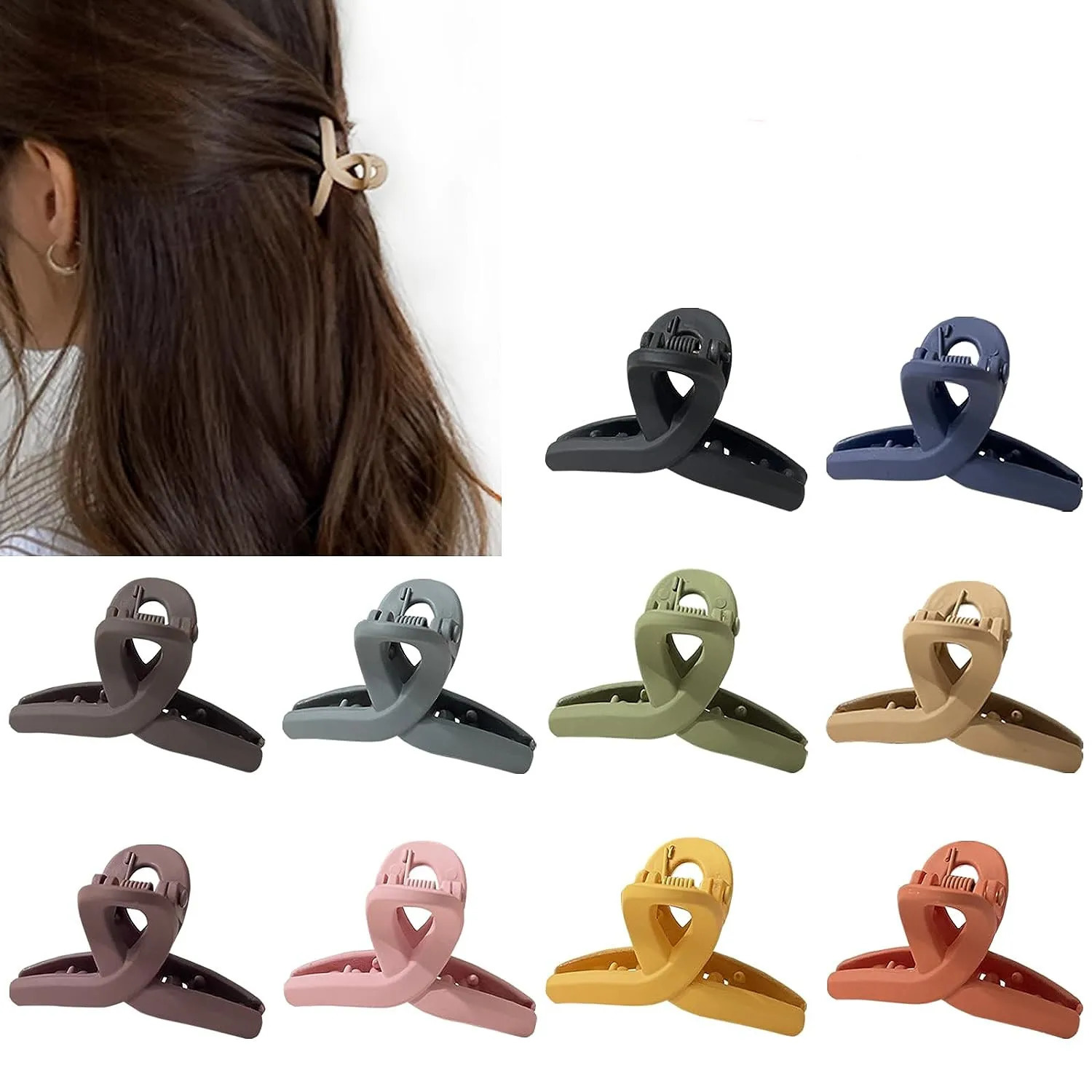 Small Hair Clips for Women Girls 1.5 Mini Hair Claw Clips for Thin Hair Matte Non-slip Small Claw Hair Clips 10 PCS Hair Jaw 250103