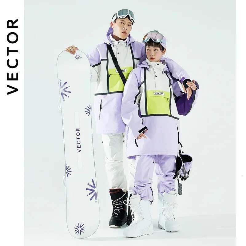VECTOR Ski Women's Hooded Sweater Reflective Trend Wear Thickened Warmth And Waterproof Skis Equipment Suit Women