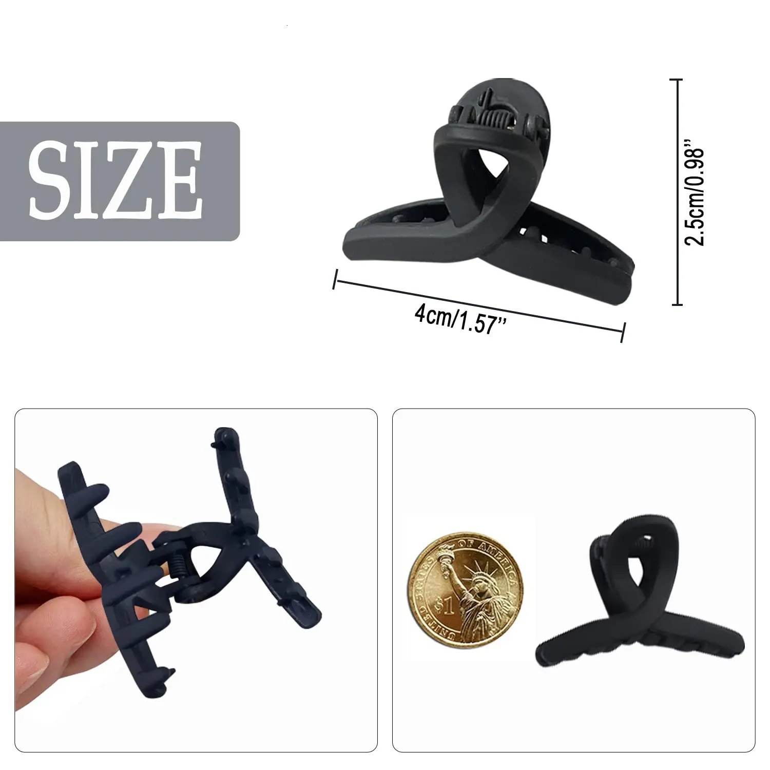 Small Hair Clips for Women Girls 1.5 Mini Hair Claw Clips for Thin Hair Matte Non-slip Small Claw Hair Clips 10 PCS Hair Jaw 250103