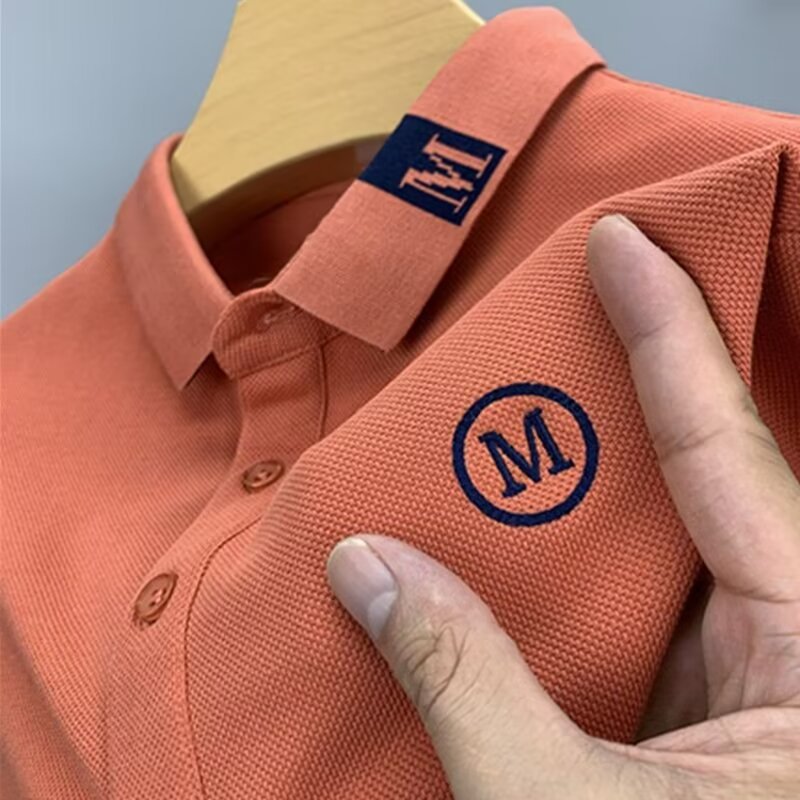 2025 summer leisure men's polo shirt summer men's solid color leisure trend short-sleeved wholesale lapel T-shirt foreign trade
