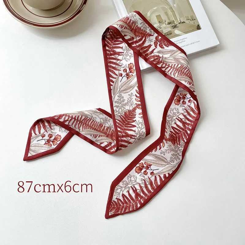2024 New Silk Scarf Hair Strap Long Ribbon Bow Korean Printed Letter Hair Scarf Womens Ponytail Hair Clip Accessories W250107