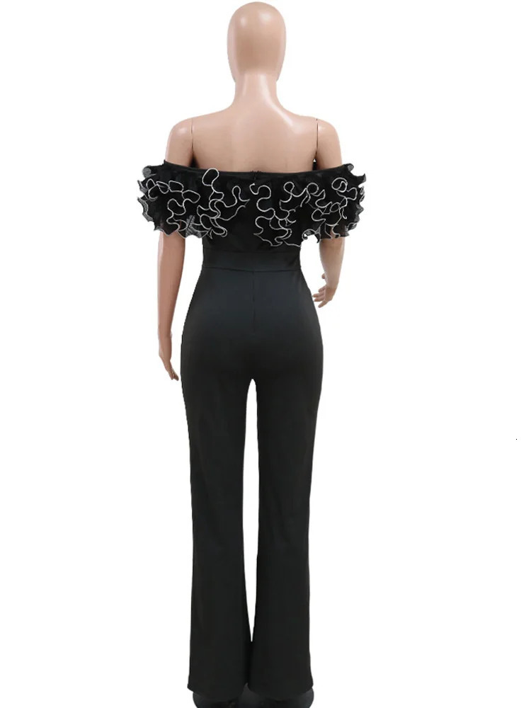 Bonnie Forest Woman Jumpsuits Elegant Rose Detail One Piece Women Clothing Club Overalls Celebrities Outfits Party Sexy Clubwear 250103