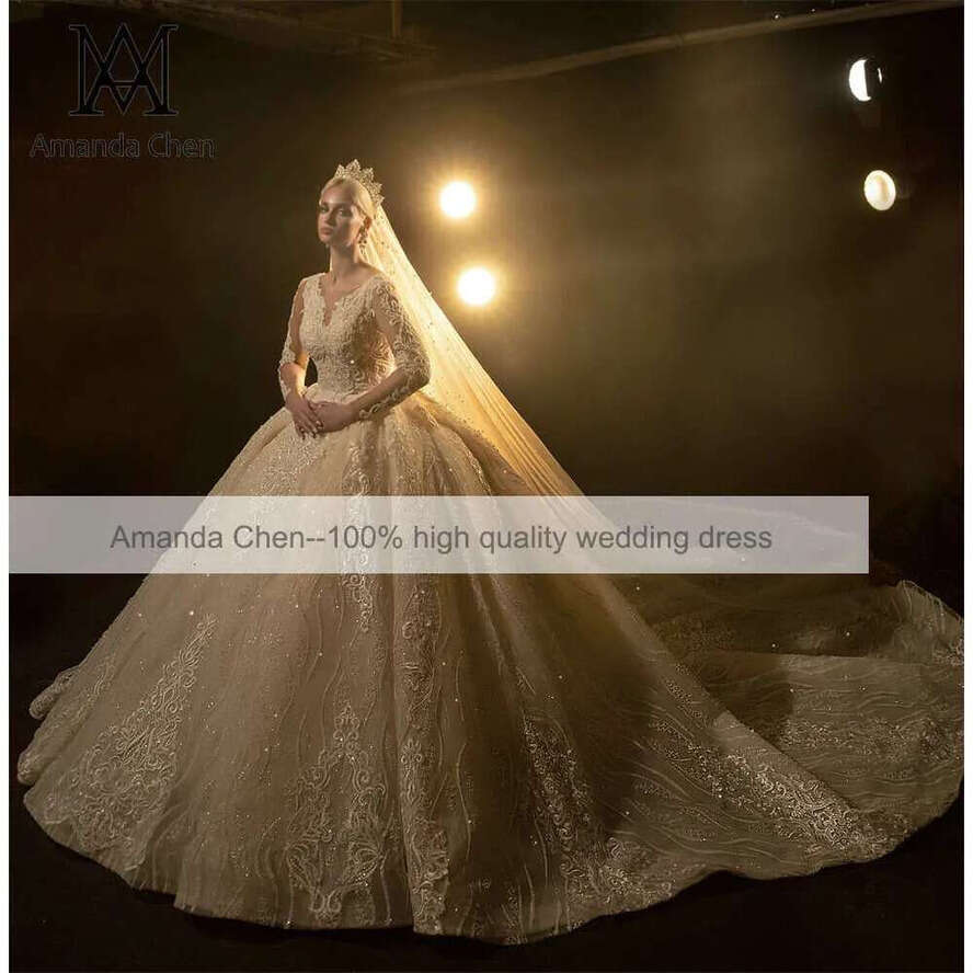 Long Sleeves Ball Gown Wedding Dress
