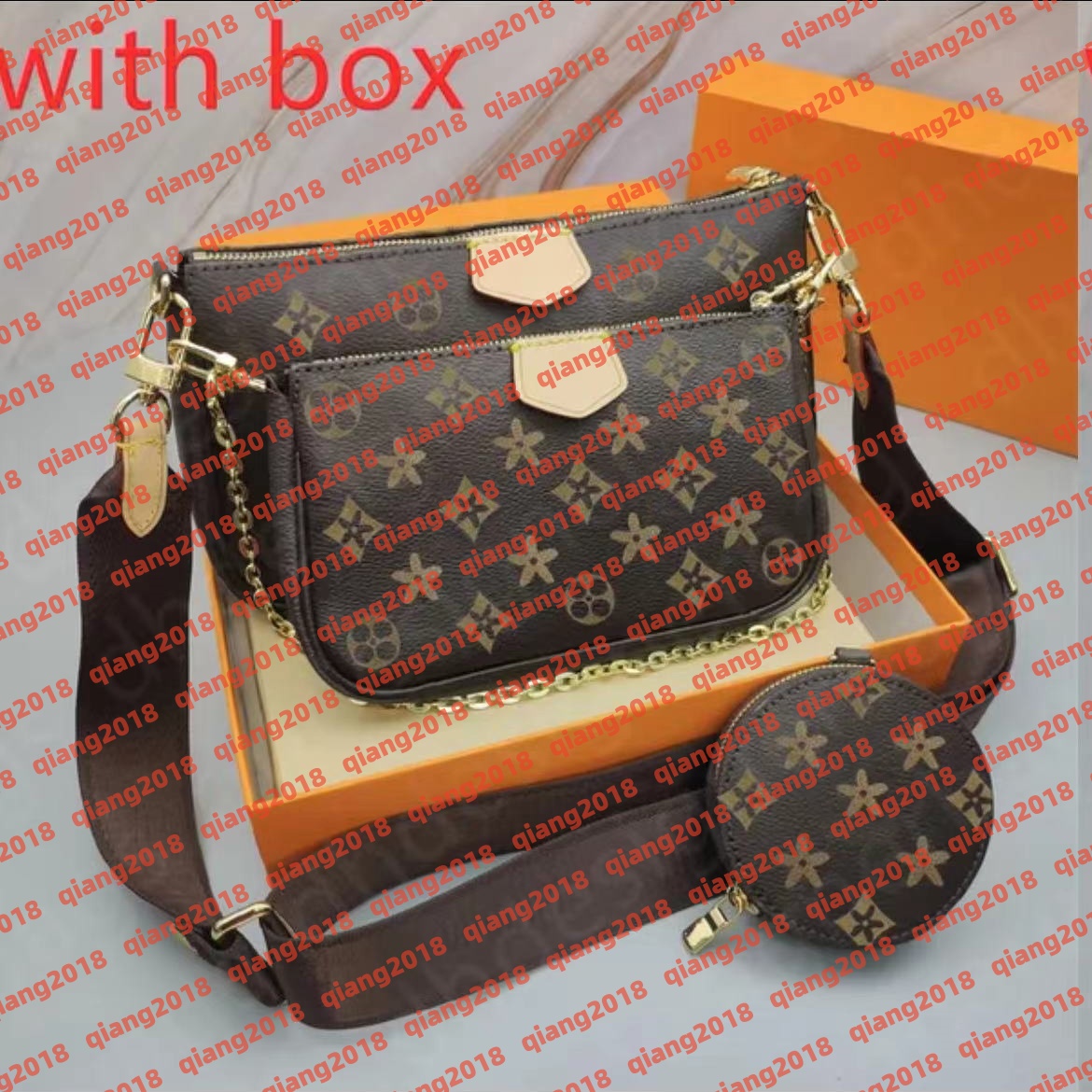 Women Bag Handbag woman Original Box Date code Purse clutch shoulder messenger cross body serial number three in one flower M44813