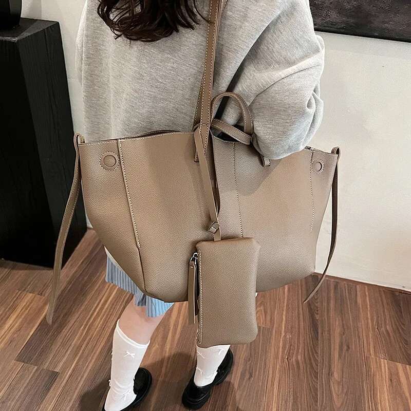 Ddmymoon Large PU Leather 2 Pcs/set Shoulder Bags For Women 2024 Winter Y2K Trend Female Crossbody Lady Handbags Tote Bag