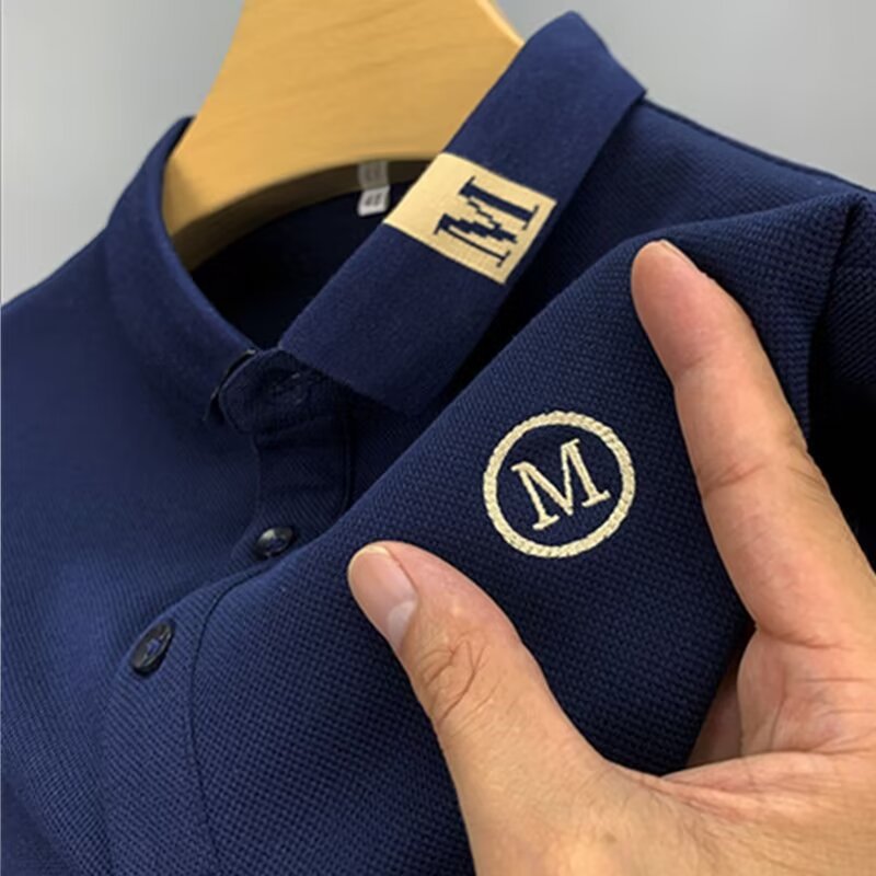 2025 summer leisure men's polo shirt summer men's solid color leisure trend short-sleeved wholesale lapel T-shirt foreign trade