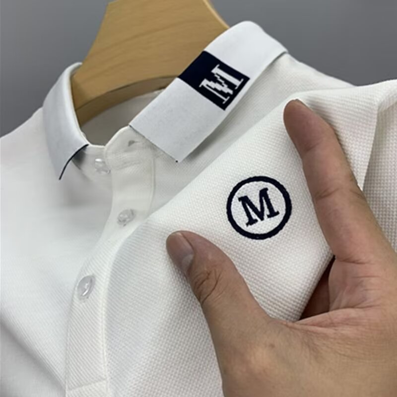 2025 summer leisure men's polo shirt summer men's solid color leisure trend short-sleeved wholesale lapel T-shirt foreign trade