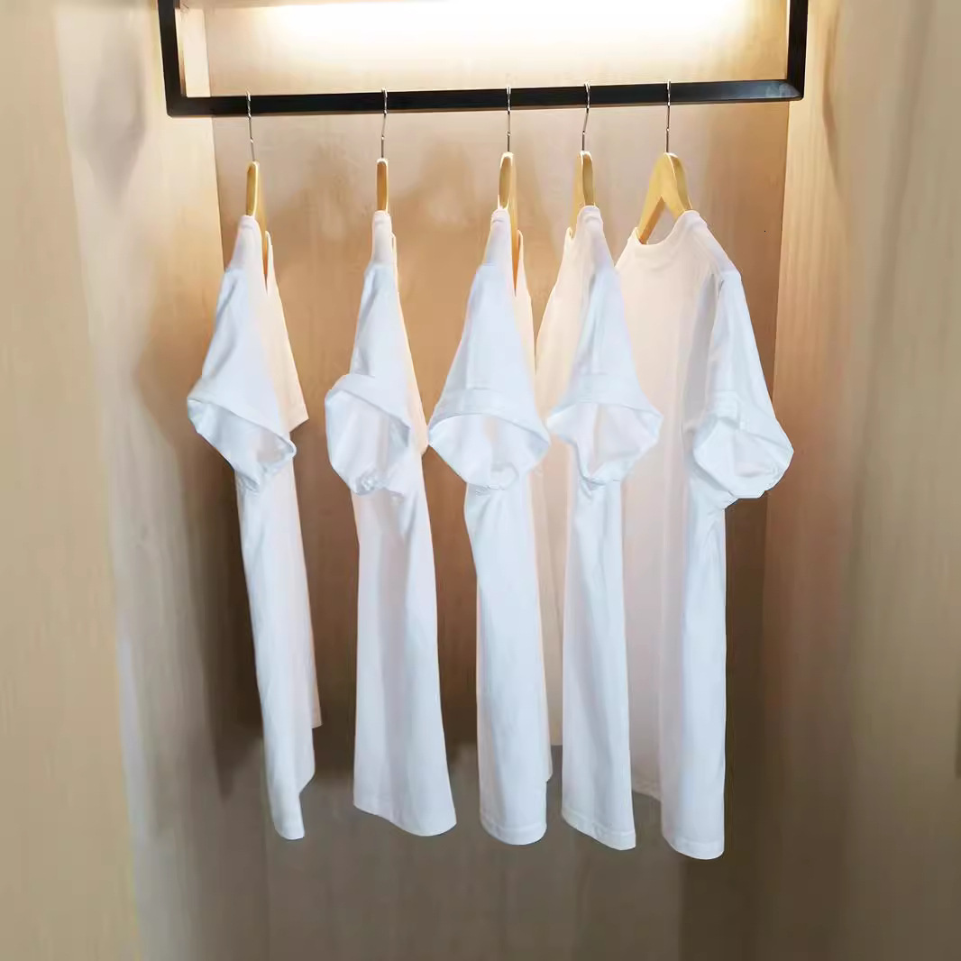 200g Japanese cotton short sleeve t-shirt mens and womens solid white mens blank shirt fashion brand ins