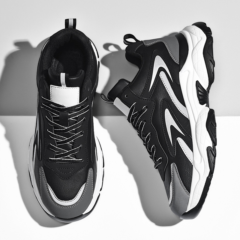 Autumn fashion shoes student sports training shoes boy daddy shoes leather shoes large size sports shoes spot wholesale 39-48