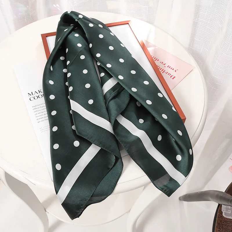 70 * 70cm polka dot headband womens headscarf satin hair scarf womens headscarf W250107