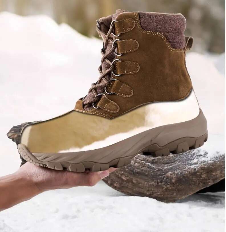 Ddmyoutdoor China Domestic Men Winter Snow For Waterproof Genuine Leather Wool Sneakers Super Warm Men S Outdoor Male Hiking Boots Work Shoes