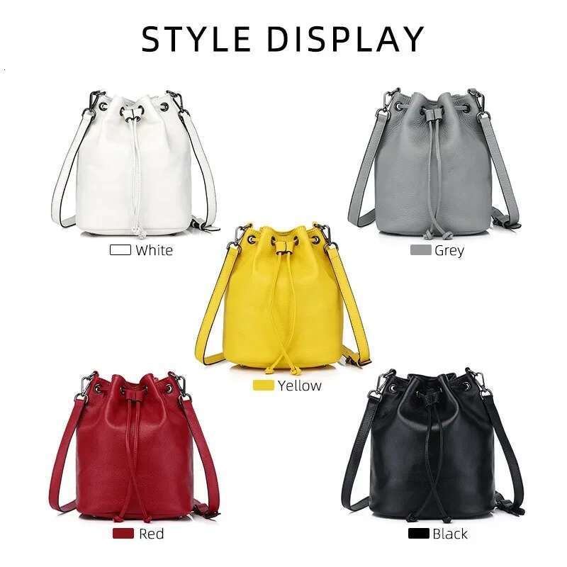Motingsome Retro Bucket Bag First Layer Genuine Leather Handbag Crossbody Messenger Tote Minimalism Lady Mini Purses 2025 New
