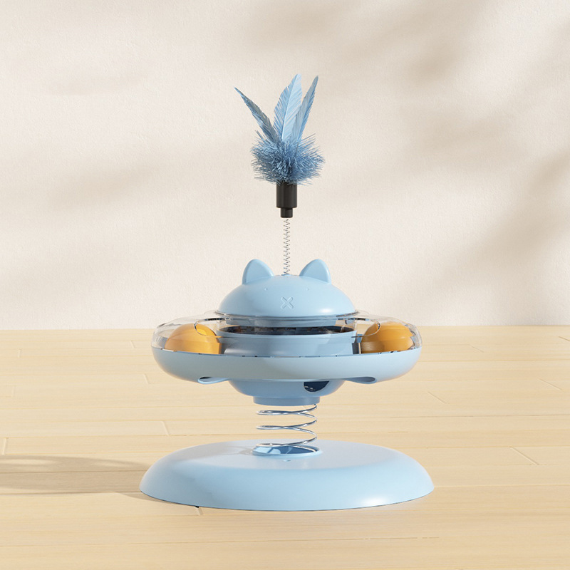 Tease carousel shaker spring leakage food self hi teaser cat stick pet boredom toys
