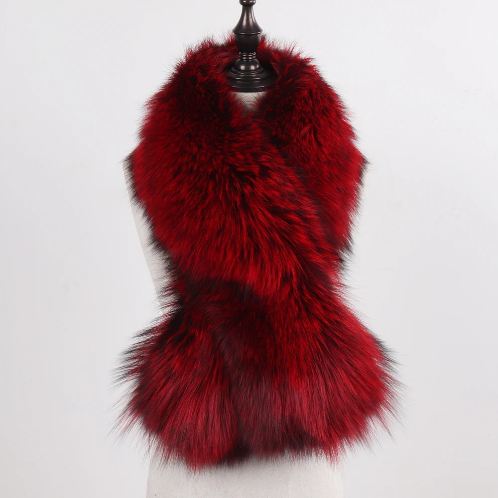 Winter Lady Natural Real Fox Fur Scarf Shawl Full Pelt Warm Soft 100% Genuine Fox Fur Scarves Women Real Fur Muffler 250106