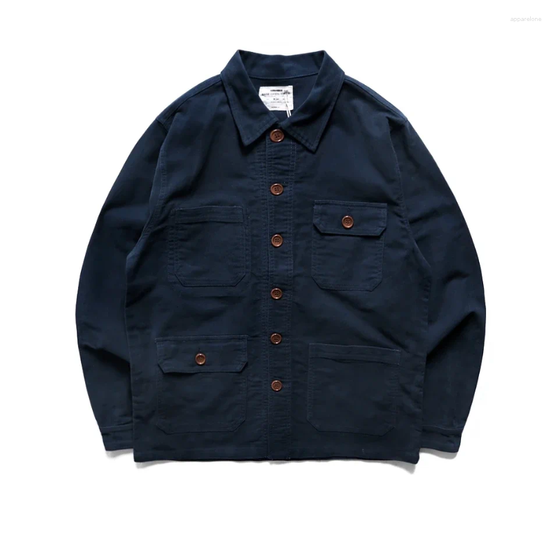Mens Jackets Cargo Jacket Chore Utility 4 Pockets Military Tatical Workwear Vintage Casual Menswear Spring Autumn Outdoor Clothes