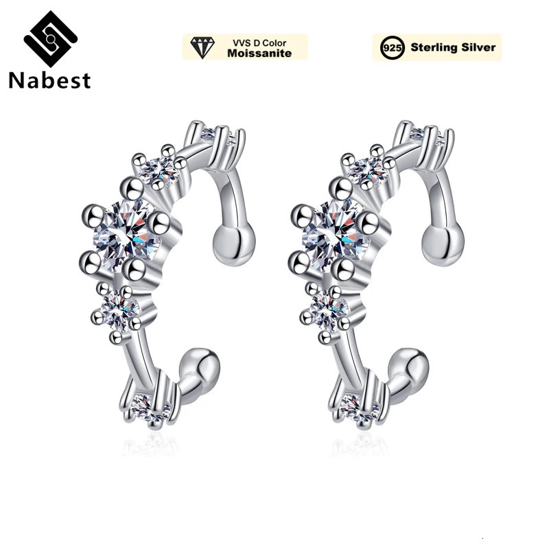 Na Original 925 Sterling Silver Earrings Clip Women D Color VVS D Color Earclips Fine Jewelry Wholesale Bulk 250103
