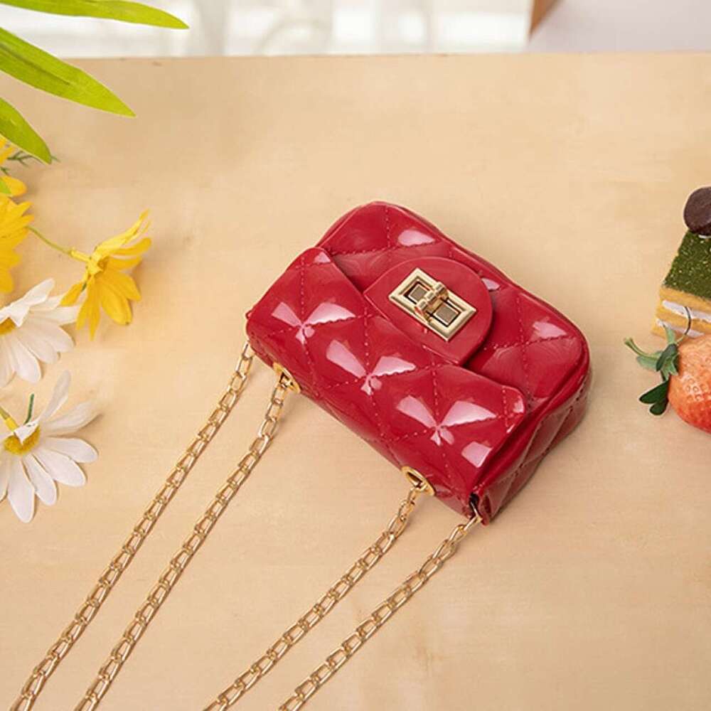 2025 Women PVC Leather Shoulder Bag cross body bag Candy Solid Color Chain Bag Women's Classic Wallet Satchel Bag Portable Casual Small Square Ba