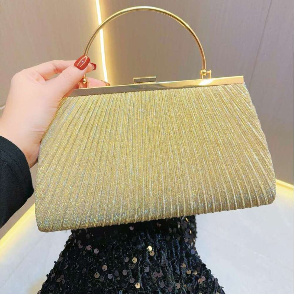 New Minimalist Fashionable Pleated Handbag For Team Gatherings And Banquets, Rhie Evening Dress Bag, Diagonal Cross Banquet Bags