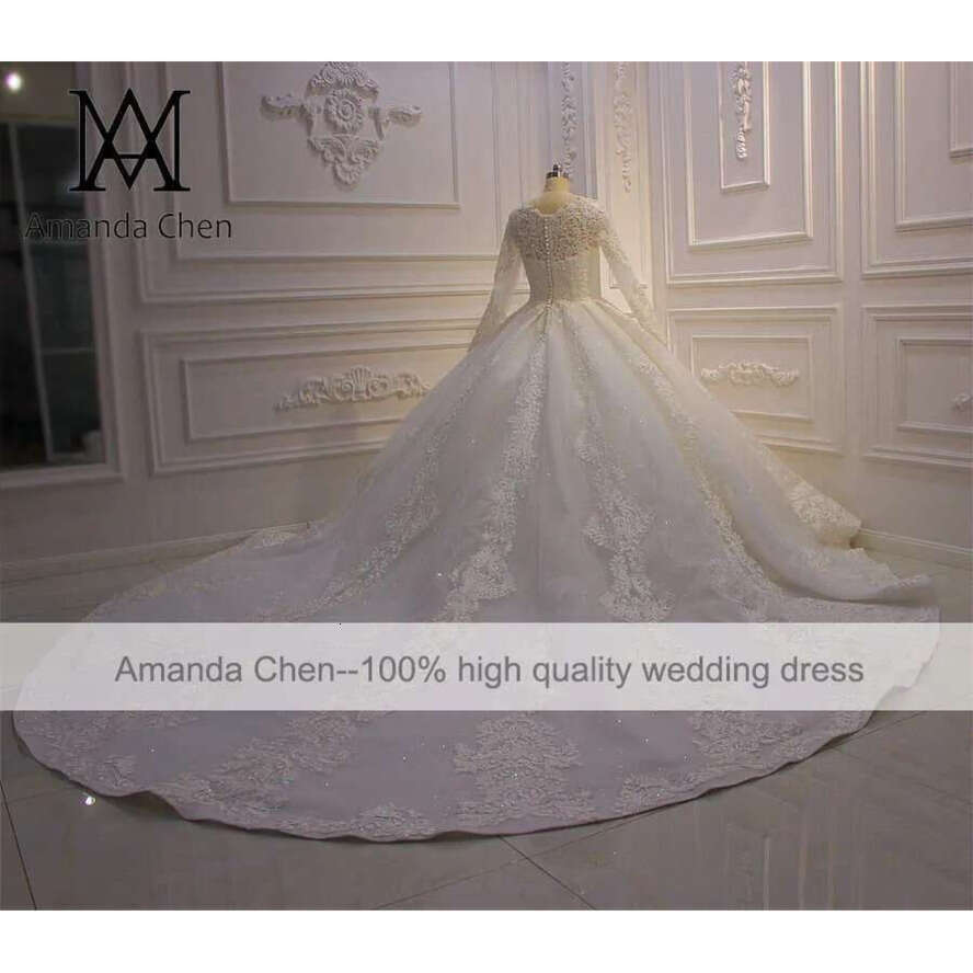 Robe De Mariee Courte O-Neck Lace Applique Wedding Dress For Muslim