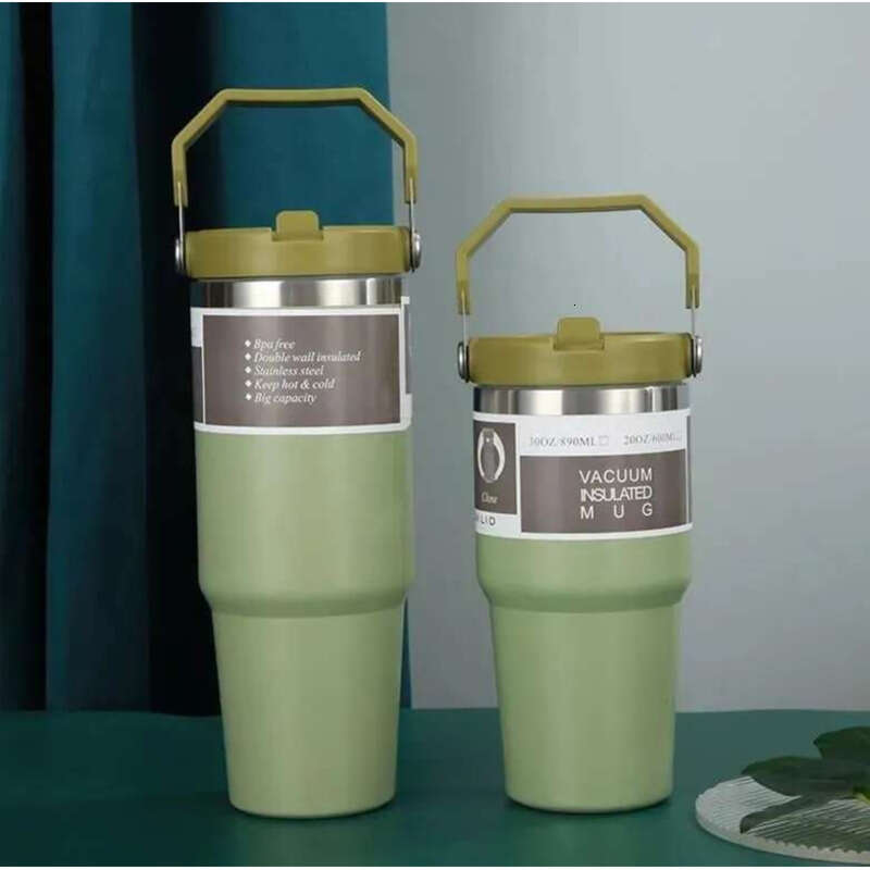 Bottles 30Oz 20Oz Tumblers Cups Heat Preservation Stainless Steel Outdoor Large Capacity Reusable Leakproof Flip Cup Water Bottle Mugs US STOCK Gg0704