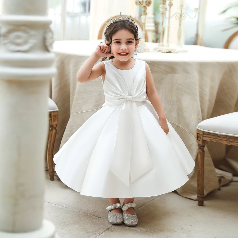 Toddler Baby Girl Party Dresses Big Bow Infant Birthday Princess Dress For Girls Wedding Prom Gown Children Clothes 250107