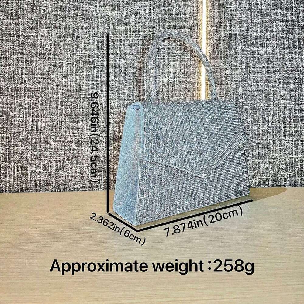 New European And American Fashion Retro Full Dia Chain Small Square Banquet Bag, Rhie Handbag, Crossbody Bags