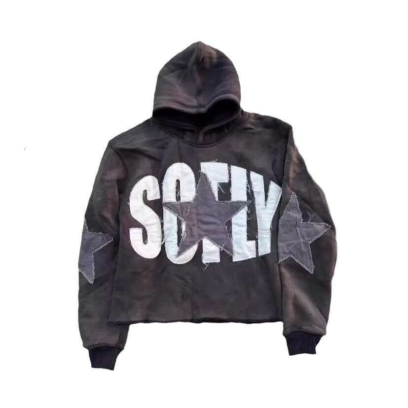 New Fashion Hoodie with Star Embroidered Long Sleeves and Loose Hoodies