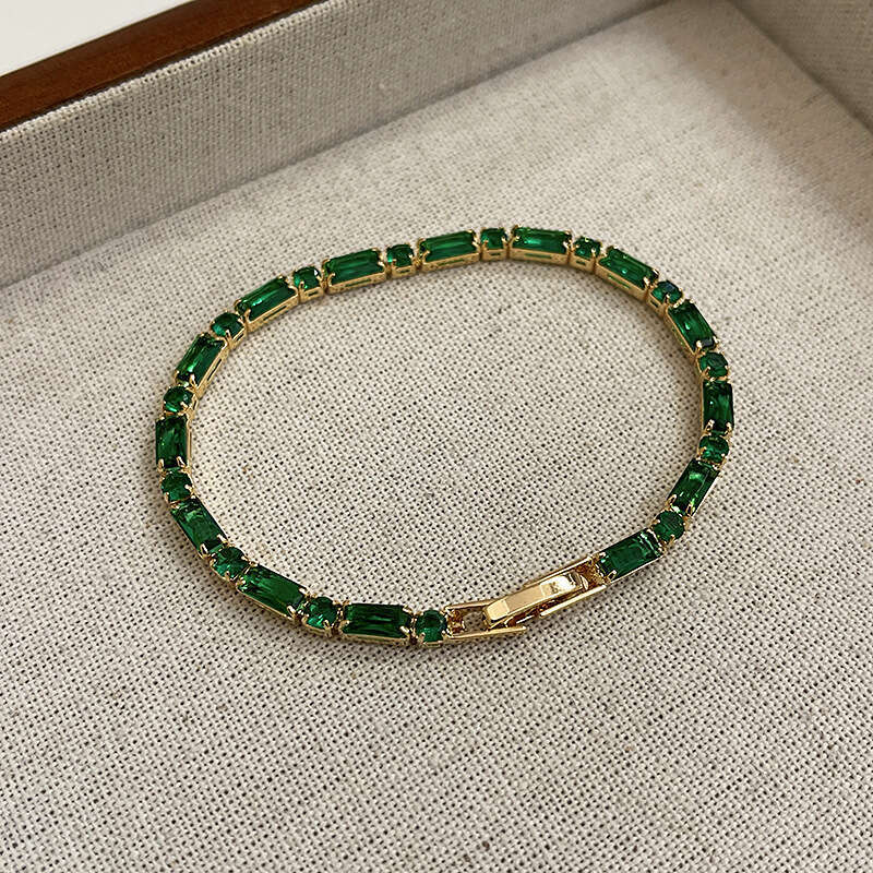 2025 Hot Sale Advanced Mozambique Diamond Zircon Micro Inlaid Bracelet Luxury Retro Style Bracelet Unique Versatile Handmade Party Wedding Birthday